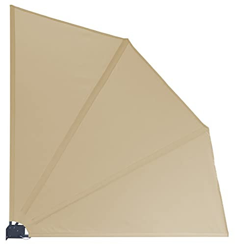 GRASEKAMP Qualität seit 1972 Abanico Premium para balcón, 140 x 140 cm, Color Arena con Soporte de Pared