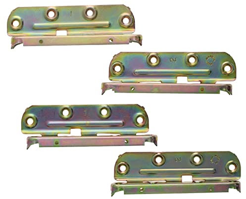 ToniTec Bettbeschlag für Lattenrost gekröpfte Ausführung 130mm Set mit 4 Haken & 4 Lochteilen