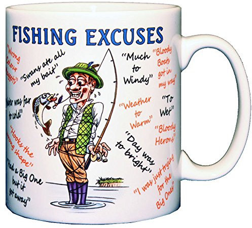 personalised4u Fishing Excuses Funny Ceramic Coffee Mug – (Standard)