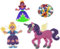 Hama Happy Price Toys (Set 69) Stiftplatte Set (258 Prinzessin, 315 Einhorn, 317 Fairy Fee) im Blister Beutel + 100 Bunte Bügelperlen