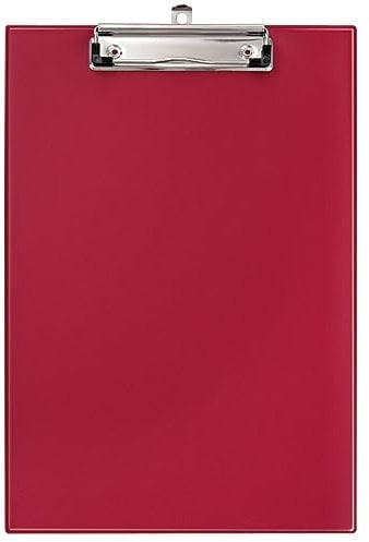 VELOFLEX 4814020 - Schreibplatte DIN A4, PVC-Folie, mit Spezialklammer, Hängeöse, Klarsichttasche, rot, 1 Stück