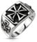 Autiga Ring Edelstahl Herren Massiv Biker Eisernes Kreuz Bandring Celtic Siegelring Silber-schwarz 64 - Ø 20,57 mm