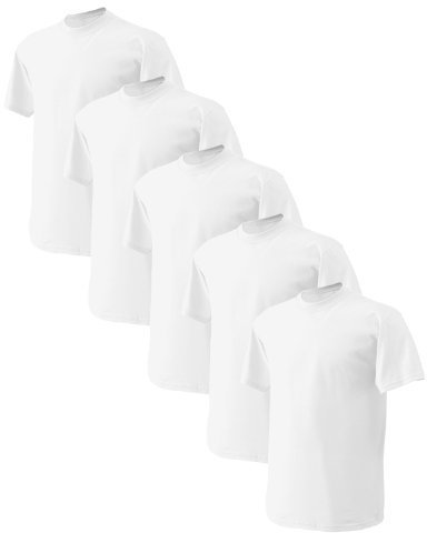 Gildan Men's Classic Heavy Cotton T-Shirt, White, X-Large. (Pack of 5)