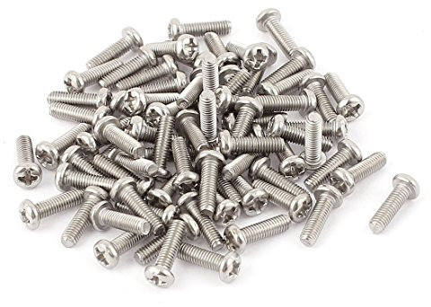 sourcing map 60Stück M3 x 10mm 304 Edelstahl Kreuzschlitz Flachkopf Schrauben Bolzen