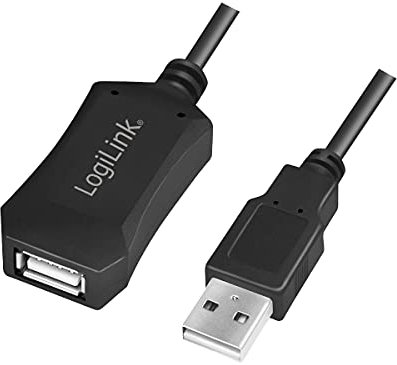 Logilink Verlängerungskabel USB 2.0 schwarz 5,00 Meter