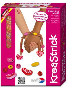 Noris 606311111 - KreaStrick - 2 Freundschaftsbändchen, pink