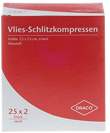 Schlitzkompressen Vlies 7,5x7,5 cm Steril 4fach