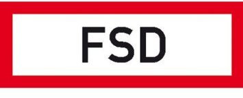 Indigos UG Aufkleber FSD - 21x7,4 cm - selbstklebender Sicherheits Aufkleber für Tür oder Wand - Warnschild für Gebäude, Hotel, Büro, Firma, Haus, Praxis