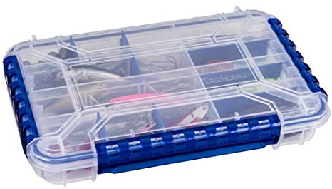 Flambeau Outdoors WP4005 Waterproof Fishing - Includes 11 Dividers, 16 Compartments, Waterproof Clear Fishing Lure Organizer, Ultimate Tuff Tainer with Zerust Dividers - 10.79 L x 7.20 W x 1.89 D