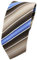TigerTie - schmale Designer Krawatte in braun beigebraun blau creme gestreift