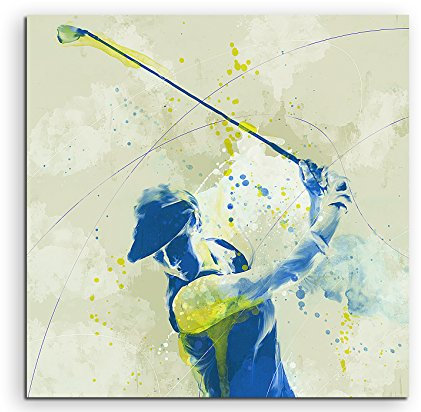Paul Sinus Art Golf II 60x60cm SPORTBILDER Splash Art Wandbild Aquarell Art