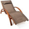 Ampel 24 Relax Liegestuhl Tropica, Relaxliege mit Armlehnen, Gartenmöbel aus vorbehandeltem Holz, Stuhl Bespannung braun, wetterfeste Gartenliege