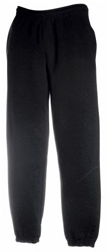 Fruit of the Loom - Pantalones de Deporte Modelo Jog Pants Unisex niños niñas (12-13 años/Negro)