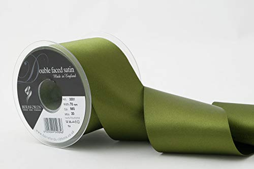 Berisfords Double Faced Satin Ribbon, Cypress, 70 mm Width, 20 metre Length