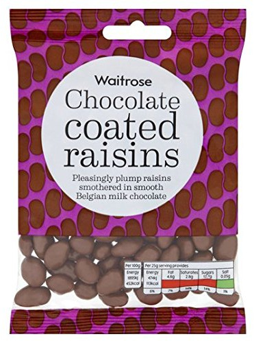 Waitrose Raisins secs au chocolat au lait belge 150g