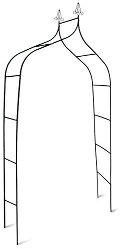 Gardman Metal Decorative Elegant Parisian Garden Black Steel Arch Pergola 07714