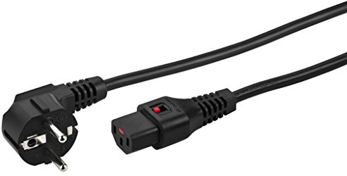 Monacor aac-100iec 1 m CEE7/7 Schuko-Kupplung C13 schwarz Stromkabel