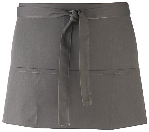 Premier Ladies/Womens Colours 3 Pocket Apron/Workwear (One Size) (Dark Grey)