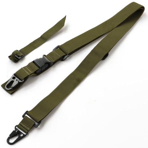 3 Point Tactical Rifle Sling Three Point Gun Weapon Strap Airsoft Hunting Military (Army Green)