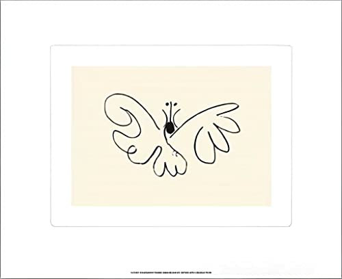 Kunstdruck/Poster: Pablo Picasso Der Schmetterling - hochwertiger Druck, Bild, Kunstposter, 60x50 cm