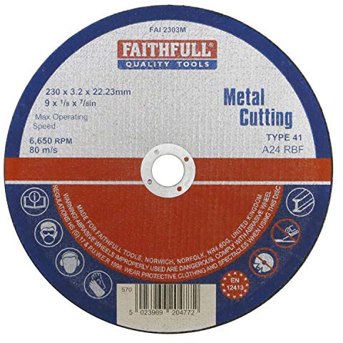 Faithfull FAI2303M Metal Cutting Disc 230mm x 3.2 x 22.23