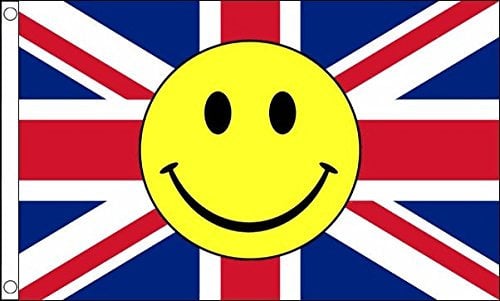 Union Jack Smiley Face Flag 5ft x 3ft