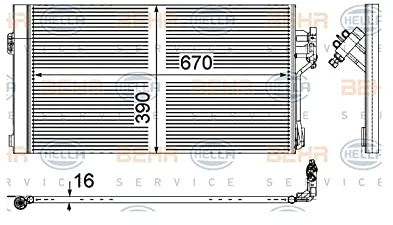 BEHR HELLA SERVICE 8FC 351 343-004 Kondensator, Klimaanlage