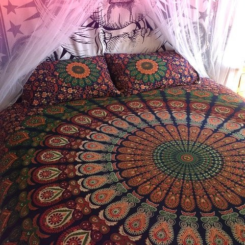 Traditional Jaipur Mandala Wandteppich, großer Elefant Wandbehang, indische Baumwolle Tagesdecke Queen Hippie, Schlafsaal, Raum Dekorationen Boho Picknick Werfen, Gypsy Beach Decke