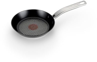 T-fal KC21589 C51705 ProGrade Titanium Nonstick Thermo-Spot Dishwasher Safe PFOA Free with Induction Base Fry Pan Cookware, 10-Inch, Black, 18/8 Stainless Steel