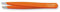 3 Claveles 12276 Pinza Depilar Sesgada, Inoxidable de 9 cm, Naranja