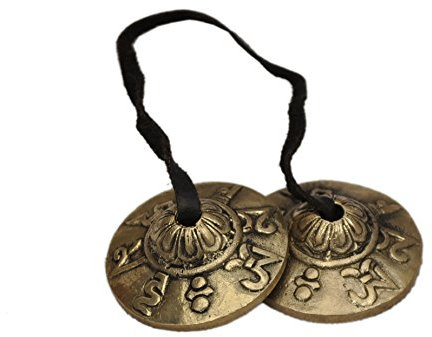 Dharma Store, cimbalo tibetano Tingsha, piccolo, mantra “Om Mani Padme Hum”