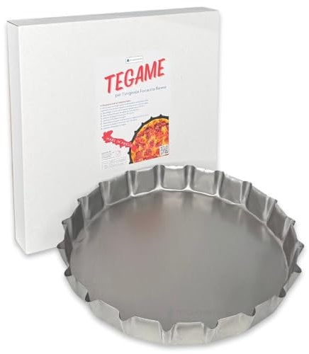acquaverde | Tegame per l'originale Focaccia Barese, Pizza e Calzone in Acciaio, Rotondo Ø 40 cm - Teglia per la Cucina Tradizione Pugliese, utilizzo Casalingo e Professionale, MADE IN ITALY