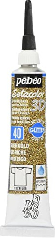 PEBEO Setacolour 3D Glitter - 20ML, RICHGOLD