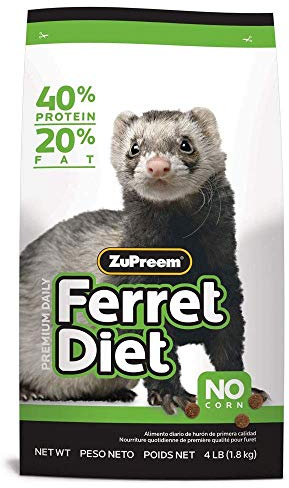 ZuPreem Premium Daily Ferret Diet Food, 4 lb or 8 lb Bag - Nutrient Dense, Real Chicken and Egg Protein Levels, Highly Digestible (4 lb Bag) (230056)