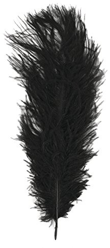 Rayher Straußenfeder, schwarz, 30 cm, Btl. 1 Stück, gefärbte Naturfeder, zum Basteln und Dekorieren, 8510401
