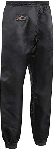 Playwell Kung Fu 100% Raso Nero Jogger Pantaloni Gamba - Nero - Nero, 4/170 cm
