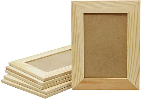 Creative HobbiesÃ‚® 4 Inch x 6 Inch Unfinished Wood Picture Frames - Stand or Hang on the Wall - Lot of 6 by Creative Hobbies