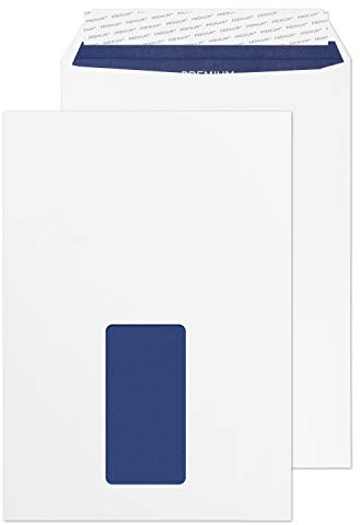 Blake Pure - Premium Wove Recycled Window Envelopes C5 (229 x 162mm) - Pack of 500 - Thickness 120GSM - Peel & Seal White Envelopes 9 x 15.2 - FSC Certified - Laser & Printer Compatible (RP83084)
