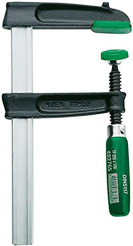 fortis Schraubzwinge Temperguss 200 x 100 mm DIN (Zwingen Schraubzwingen Zwinge Ganzstahlzwinge Stahlbauzwinge) Ausladung: 100 mm/Spannweite: 200 mm/Gleitschienenbreite: 7 mm