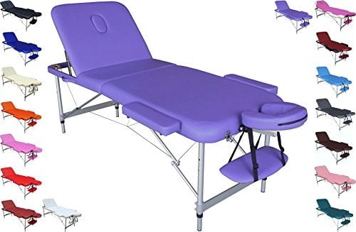 Polironeshop Europa – Massageliege aus Aluminium, Verstellbare Massagebank und Tattooliege, Ergonomisch und Stabil für professionellen Einsatz (Lila)