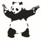 Banksy 2 Gun Panda Wand Kunst, Aufkleber, Aufkleber – 4 Größen, M