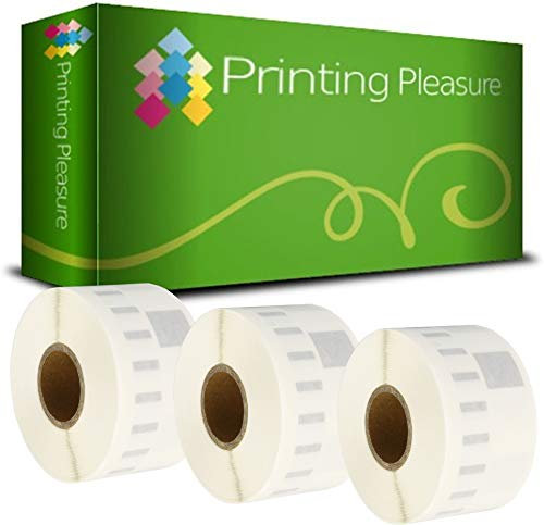 Printing Pleasure 3 x 99013 Rollen Etiketten kompatibel für Dymo LabelWriter & Seiko Etikettendrucker | 36mm x 89mm | 260 Stück | Große Adress-Etiketten | transparent