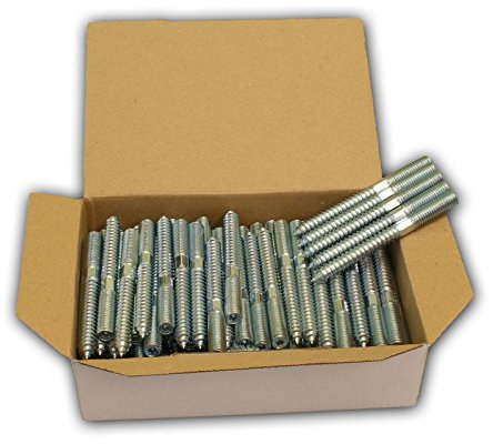 Stabilo-Sanitaer 100x Stockschrauben M10 x 60 mm Schraubstifte Gewindestifte verzinkt Doppelgewindeschrauben Rohrschellen Befestigungsmaterial Montagematerial