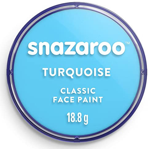Snazaroo - Pittura Per Viso e Corpo, Trucchi da Viso per Travestimenti, per Bambini e Adulti, 18ML, Colore Turchese