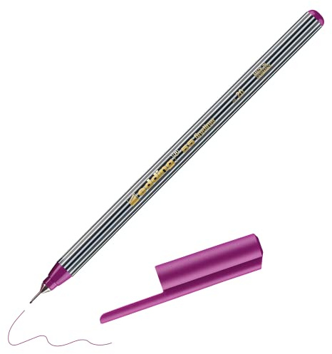 edding 55 - Fineliner - rotviolett- 1 Stift - 0,3 mm Spitze - Farbstift zum Schreiben, Malen, Unterstreichen, Illustrieren - für Kinder und Erwachsene, Schule, Homeoffice, Büro