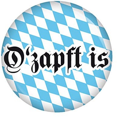 Kiwikatze O'zapft is Button Ansteckbutton 37mm Oktoberfest Wiesn Volksfest für Dirndl oder Lederhose