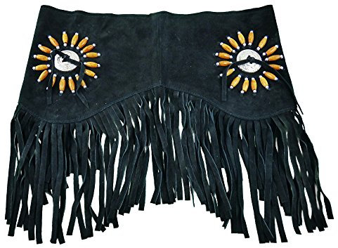 AW-Collection Fransengürtel Gürtel Westerngürtel Wildleder schwarz S - 3XL Concha Line Dance (3XL)