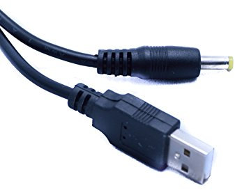 Kingfisher Technology Câble de chargement et d'alimentation 18AWG DC 5 V 2A USB 2.0 vers 4,0 mm x 1.7 mm Noir 90 cm