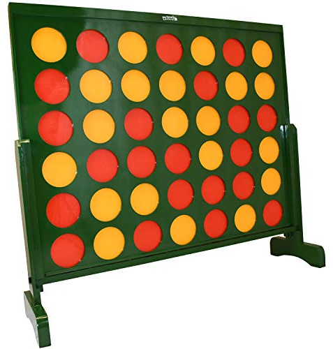 Garden Games Big 4 in a Row. Truly Giant 1.2m Square Frame with a Beautiful Hand Painted Green Finish