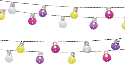 GardenKraft 50 LED Festoon String Lights Outdoor/Mains Powered LEDs/Gardens, Patios, Gazebos, Pubs, Restaurants & Parties / 12.3m Cord Length with 5m Lead Wire/Multi-Coloured Lights/ 75100
